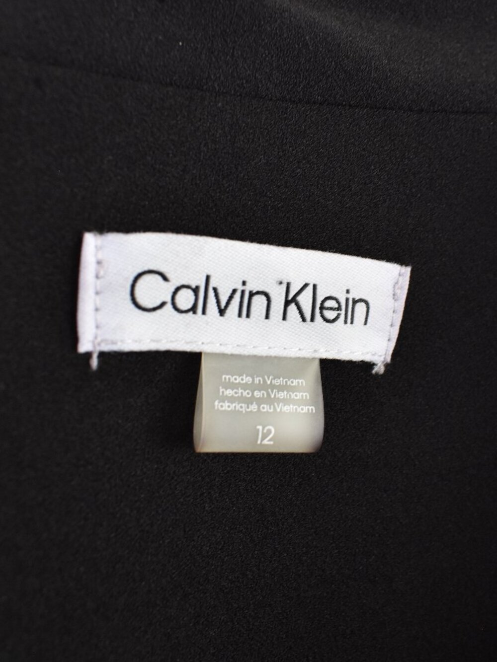 Calvin Klein Cap Sleeve V-neck Sheath Dress Black - 12 - Picture 9 of 9